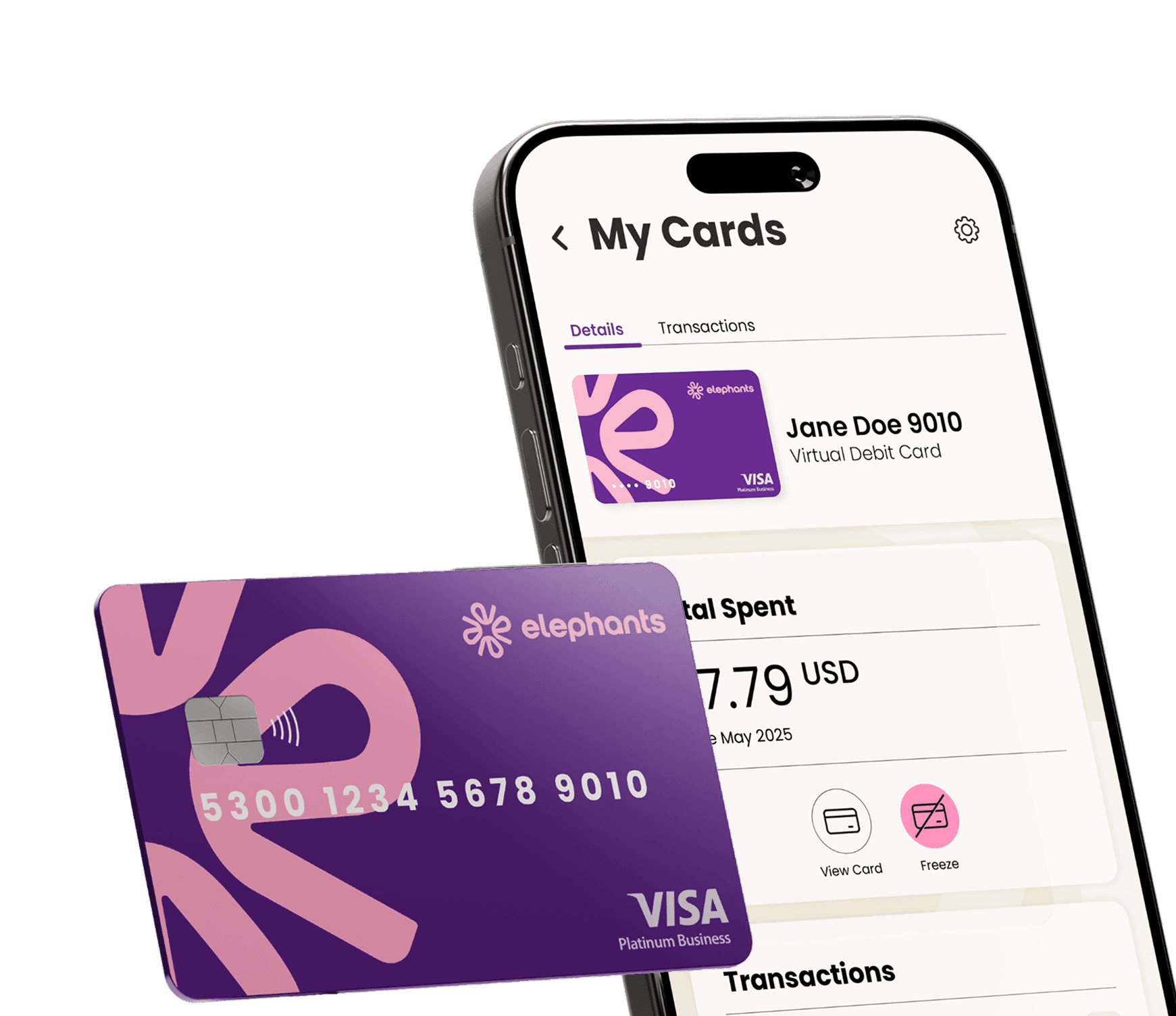 Elephants app and card